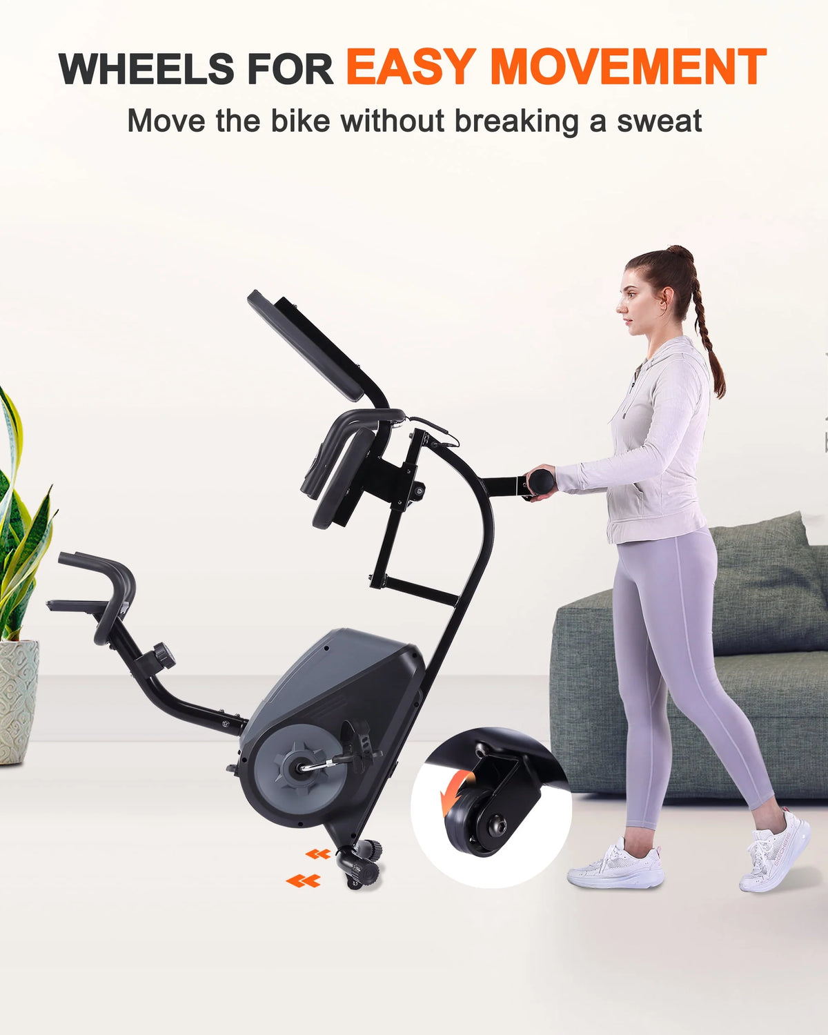 Recumbent Exercise Bike with 16 Levels Resistance 350 lb Weight Capacity K158