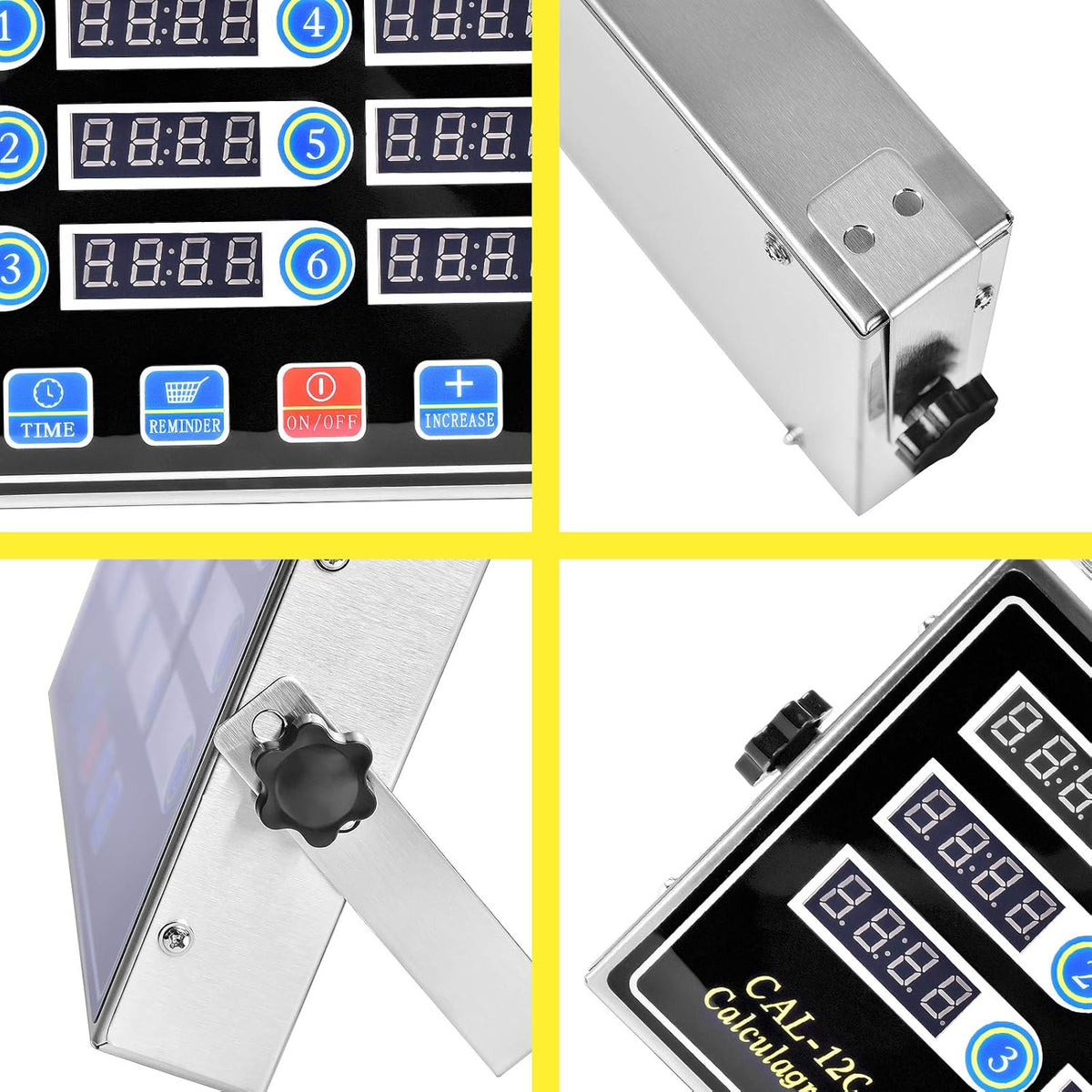 12 Channels Stainless Steel Kitchen Timer, Pack of 2 M389