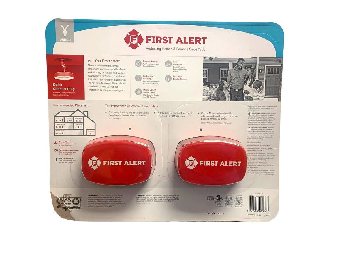 2 Pack Hardwired Smoke & Carbon Monoxide Detectors I514675