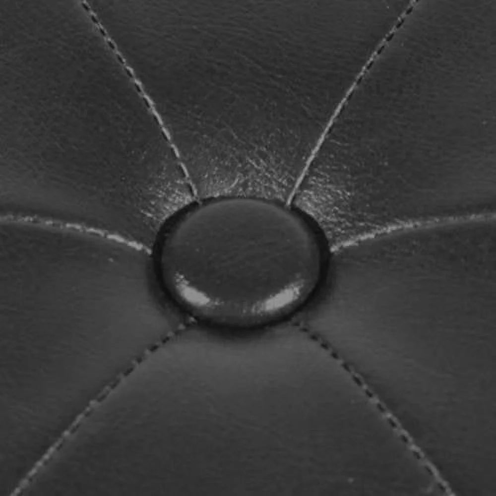 Black Faux Leather Collapsible Hexagon Storage Ottoman G53712