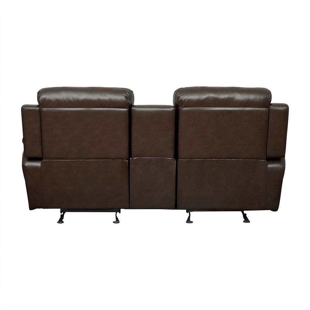 Brown Faux Leather 2-Piece Reclining Sofa Set O675