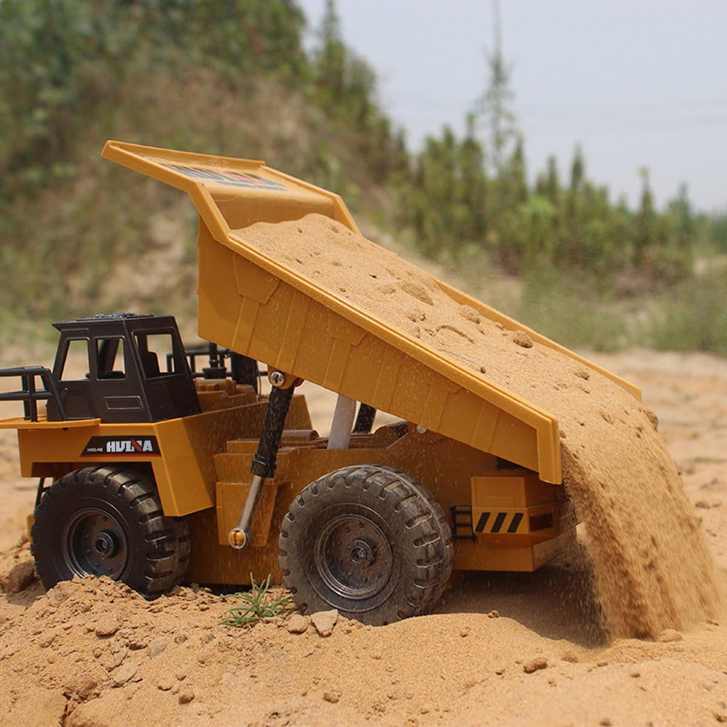 Remote Control Dump Truck 2.4Ghz RC Truck 6 Channel 4WD Construction Vehicle Toy with LED Light and Metal Cab V783