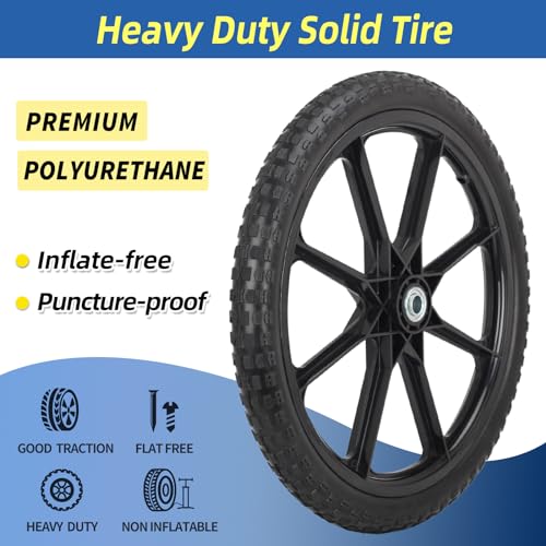 2 Pcs 20" Flat Free Tire and Wheel with 3/4" & 5/8" Bearing J196