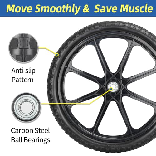 2 Pcs 20" Flat Free Tire and Wheel with 3/4" & 5/8" Bearing J196