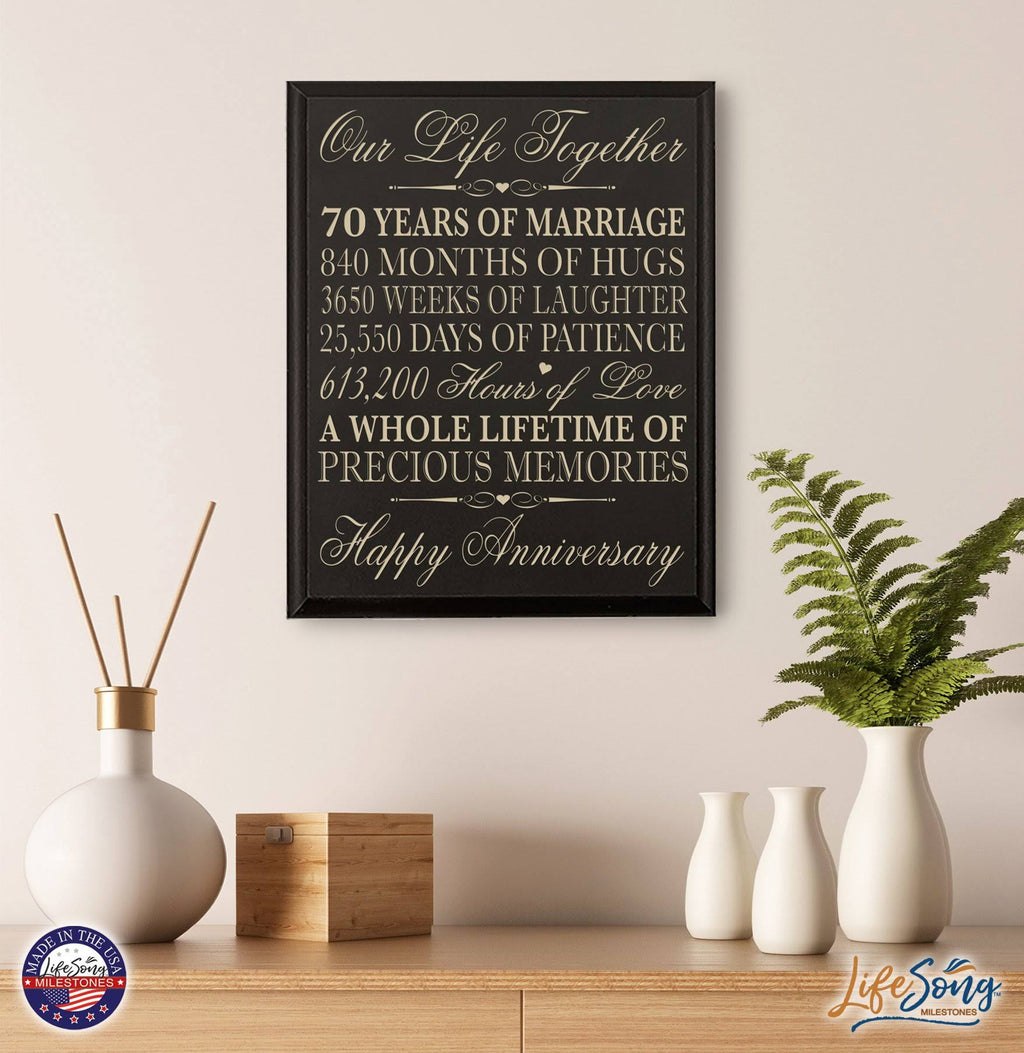 70th Wedding Anniversary Wall Plaque T249649