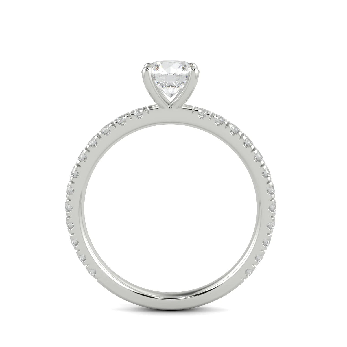 14k White Gold Lab Grown Diamond Engagement Ring C9550