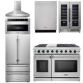 48 Gas Range, Range Hood, Refrigerator, Dishwasher, Wine Cooler, Microwave M62158
