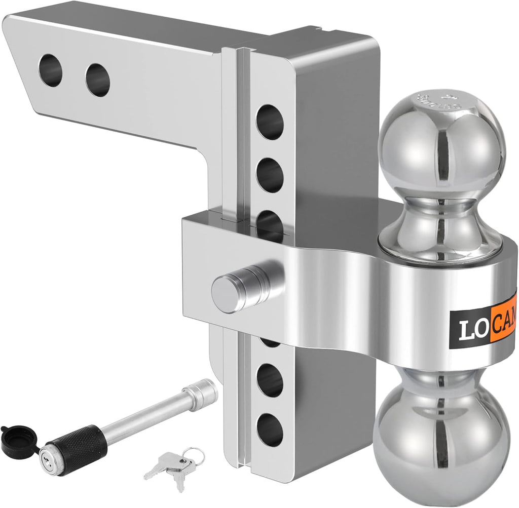 Adjustable Aluminum Trailer Hitch with Double Stainless Steel Locks A519