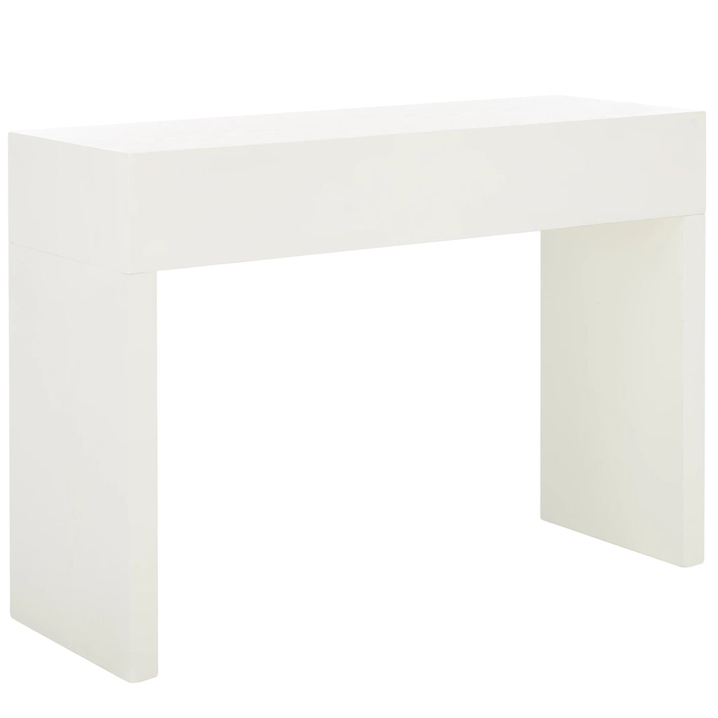 Ivory Wood Console Table with Drawer B51496