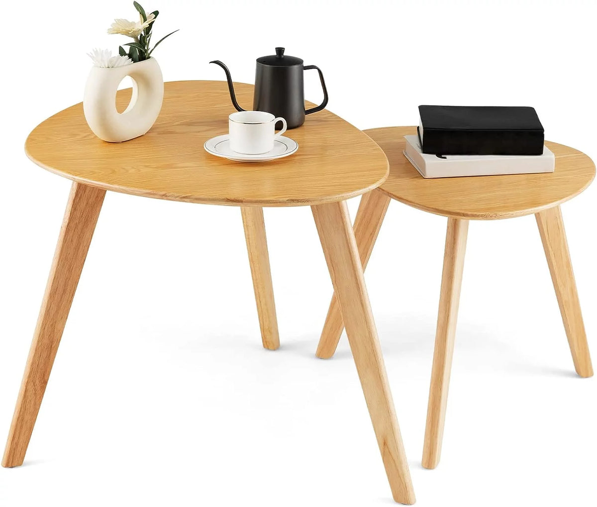 Solid Wood Nesting Coffee Table Set of 2 X6913