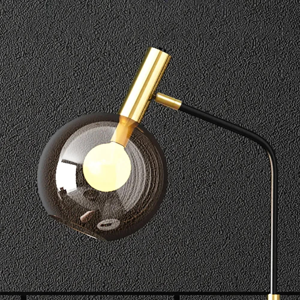 67" Tray Table Floor Lamp Dome Glass Shade 1-Light Gold F14263