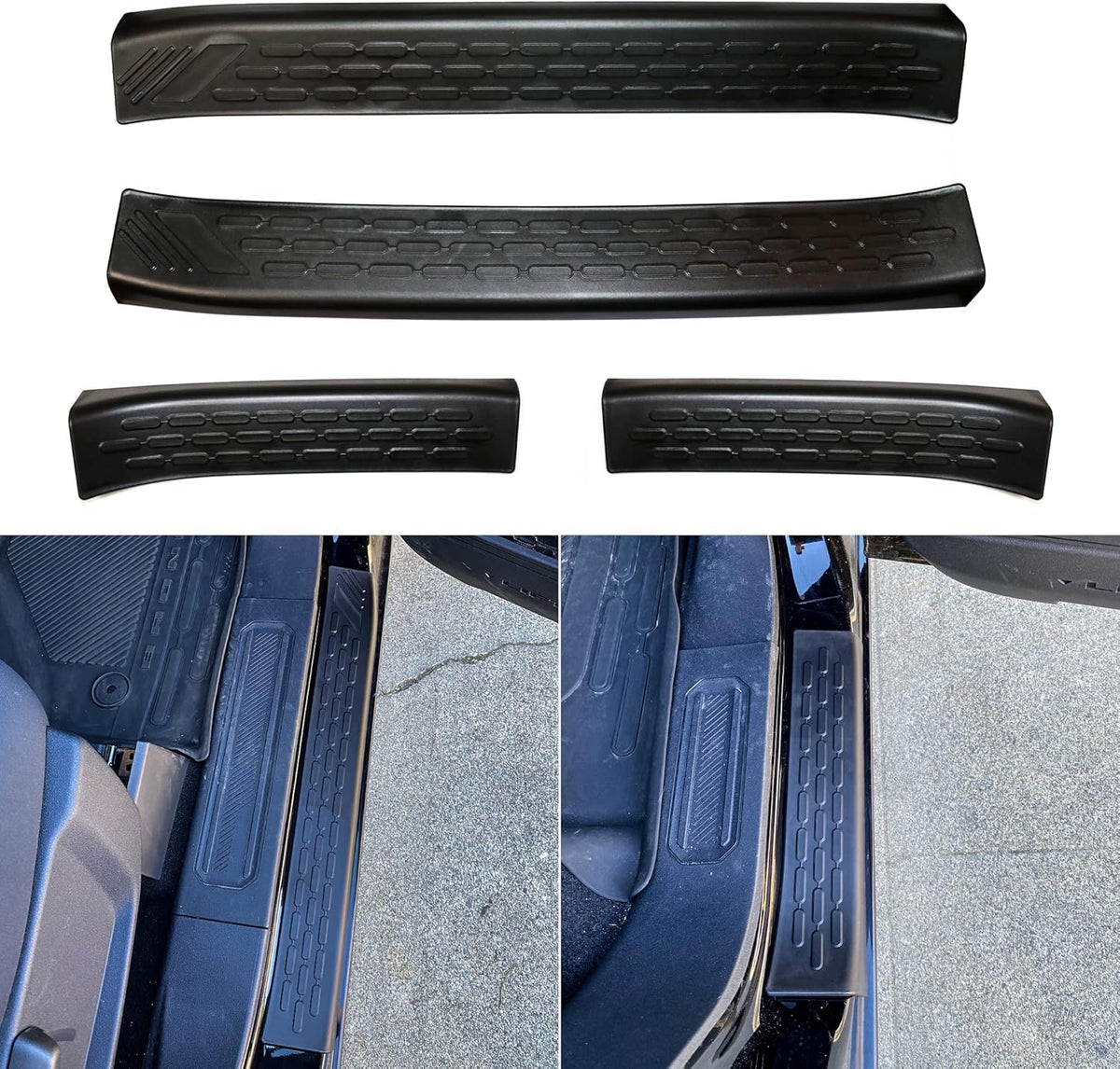 Door Sill Guards Kit, 4pcs/Set, Black, Pack of 2 U350