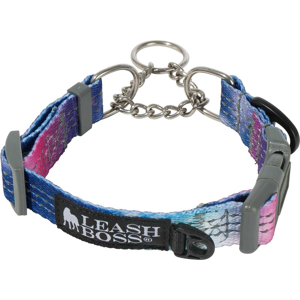 Patterned Reflective Chain Martingale Dog Collar K137295