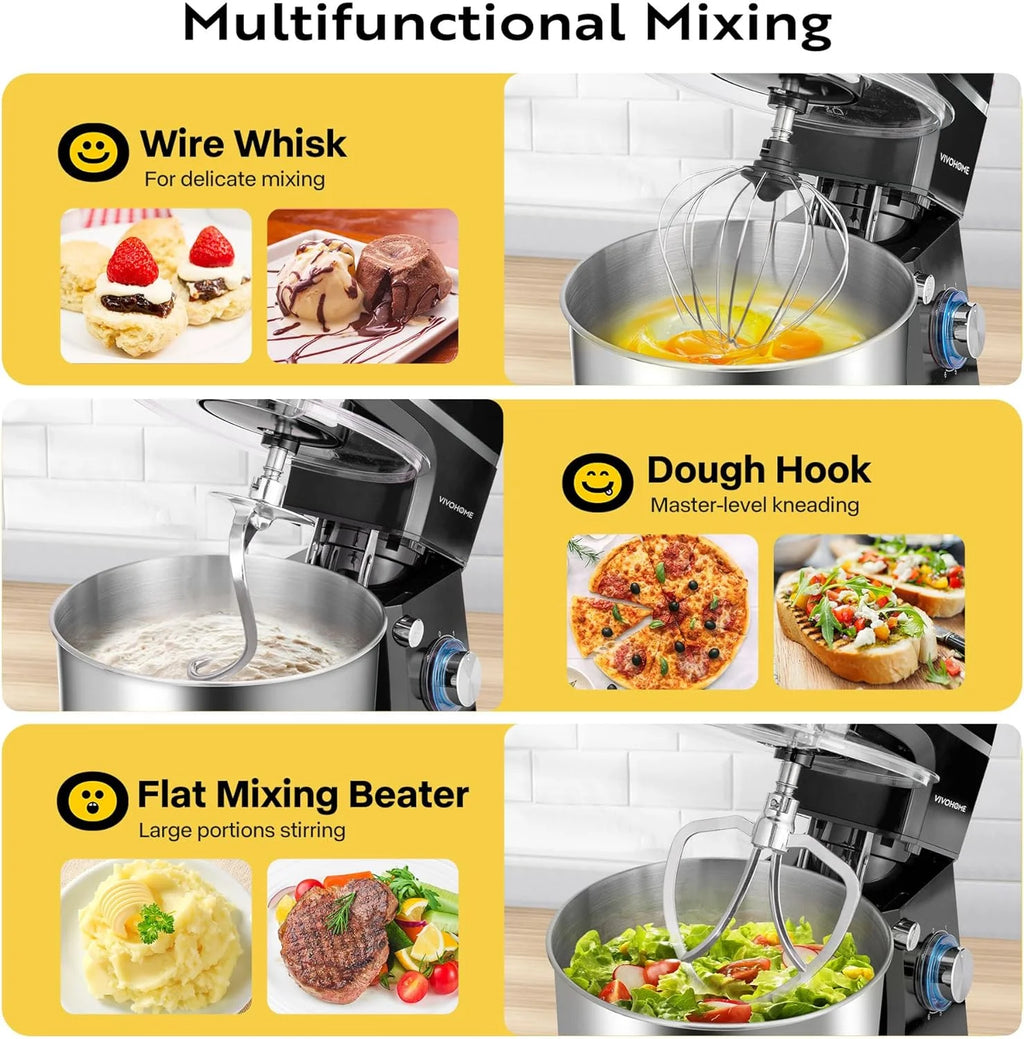 7.5 Quart 660W 6-Speed Tilt-Head Stand Mixer Black J315916