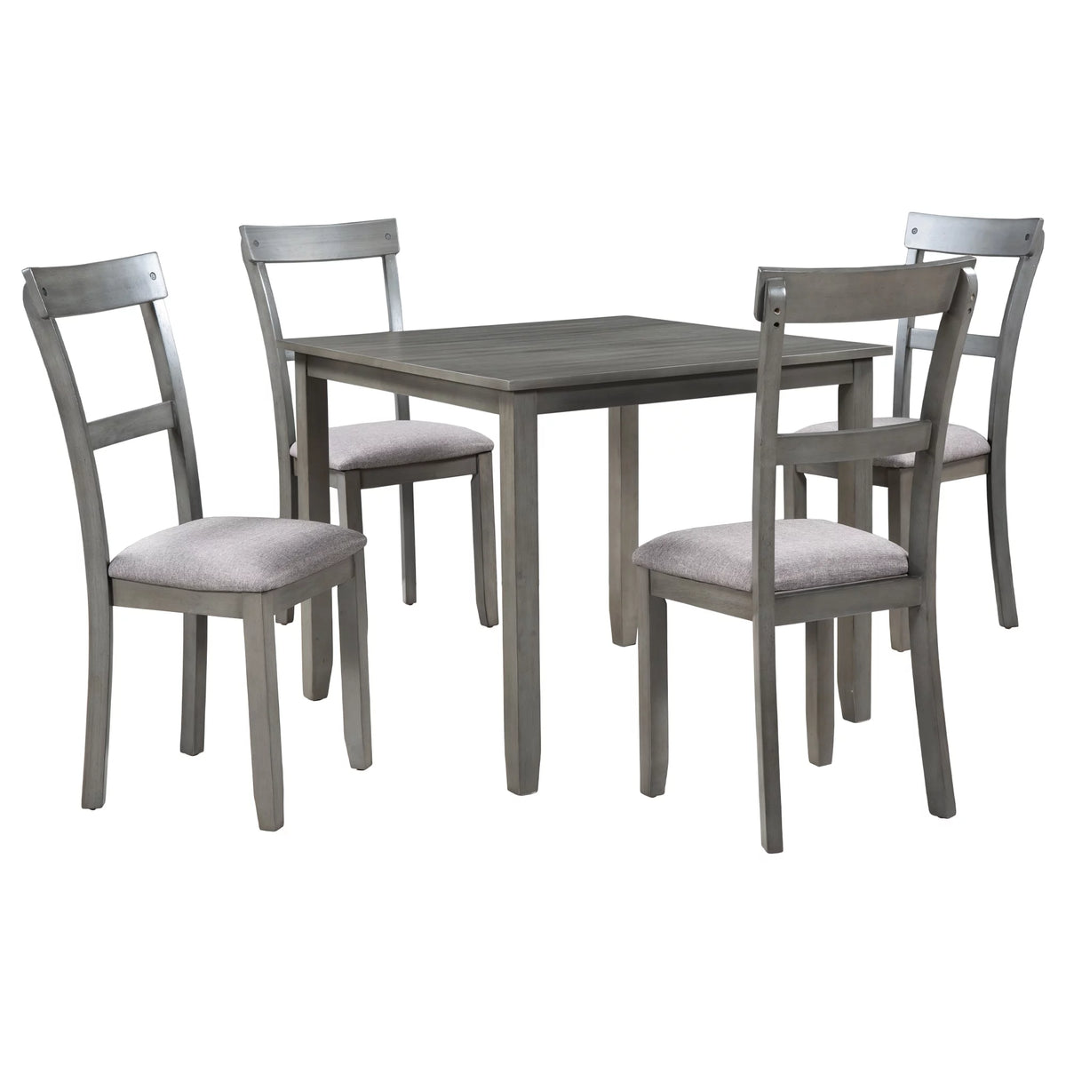 5 Piece Wooden Dining Table Set with 4 Upholstered Chairs Y526159