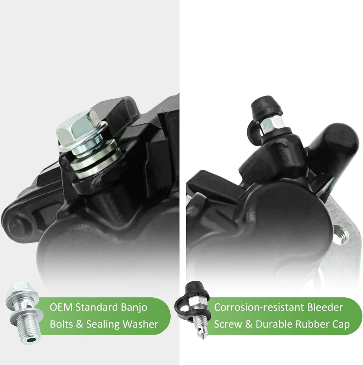 Front Left Right Brake Calipers & Pads for Kawasaki KFX700 Brute Force 650 Prairie 650 700 KVF650 KVF700 F157