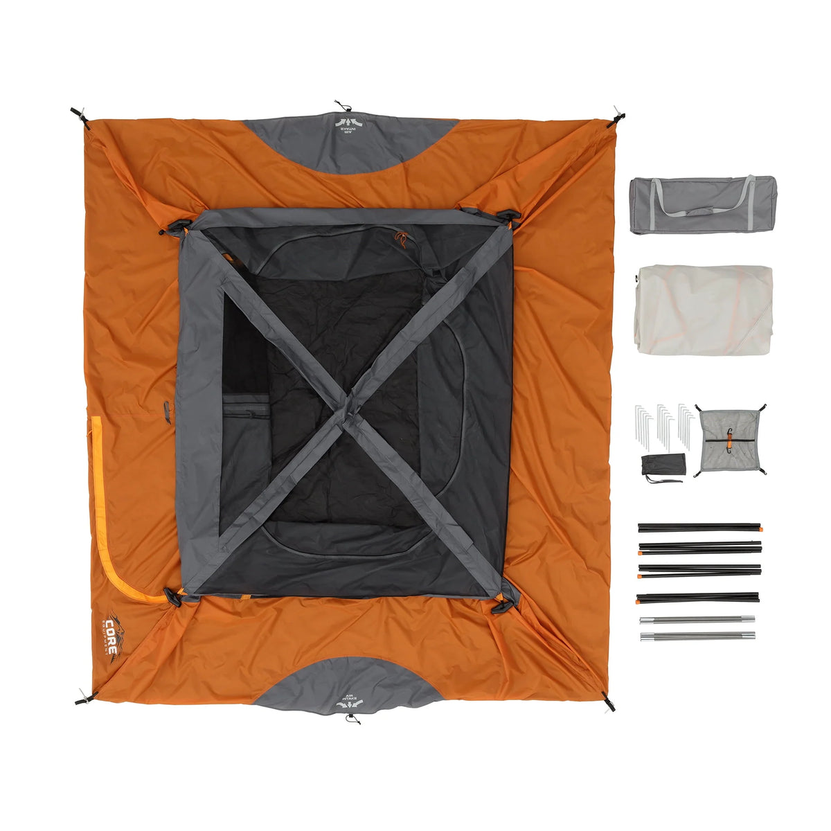 6-Person Cabin Camping Tent Orange Z4189