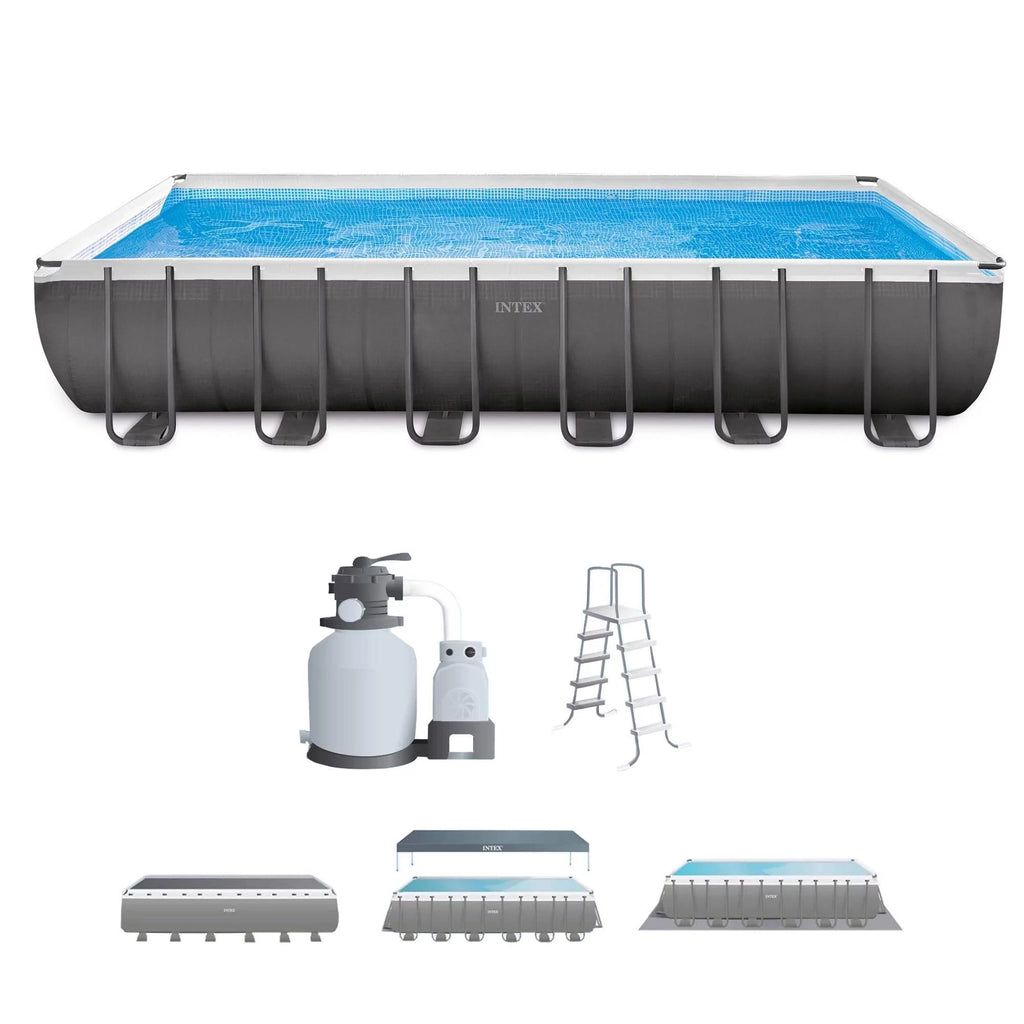 24' x 12' x 52 Rectangular Frame Swimming Pool with Pump R441