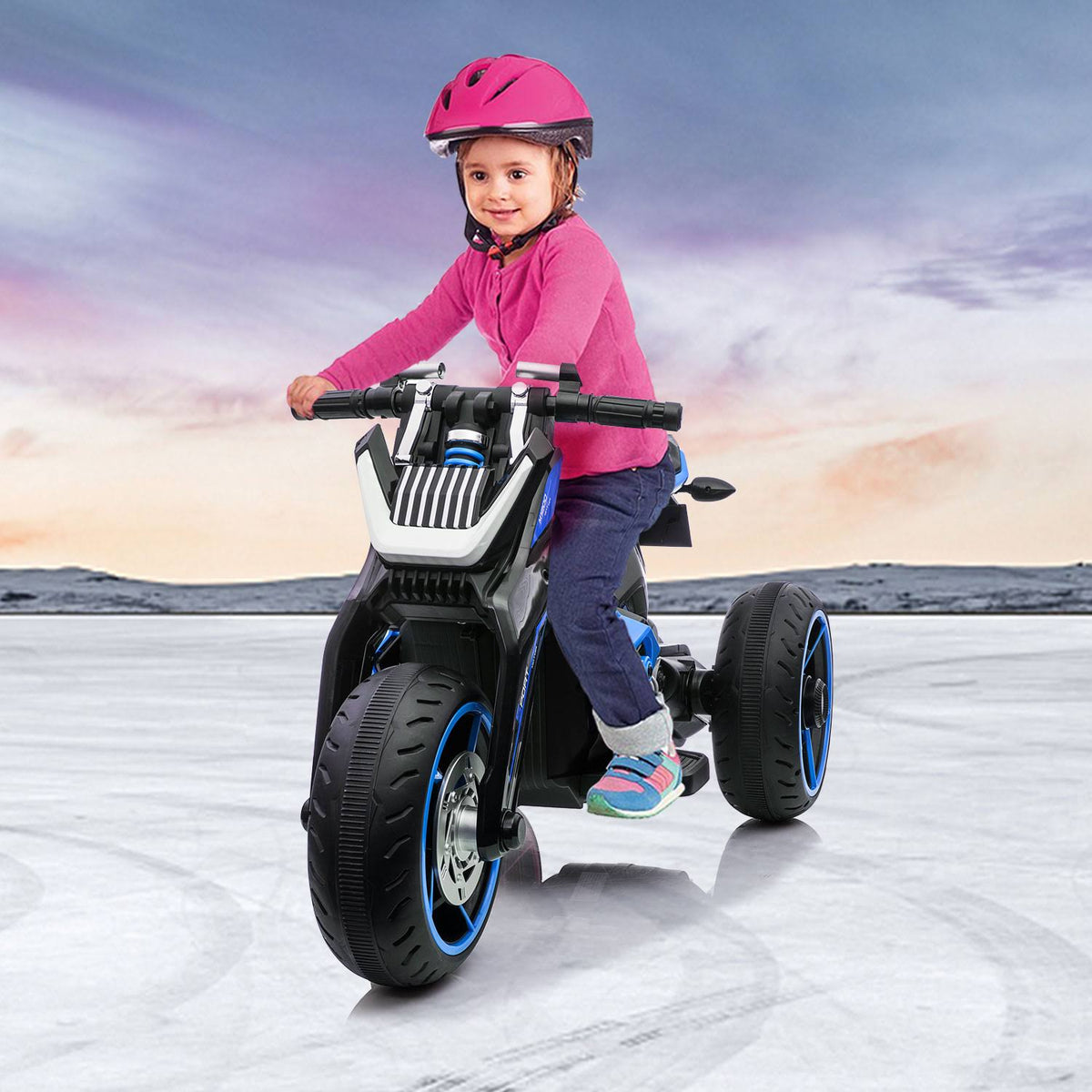 12V Kids Ride on Motorcycle Electric Three-Wheeled Toy Bike Car with MP3 Horns I403086