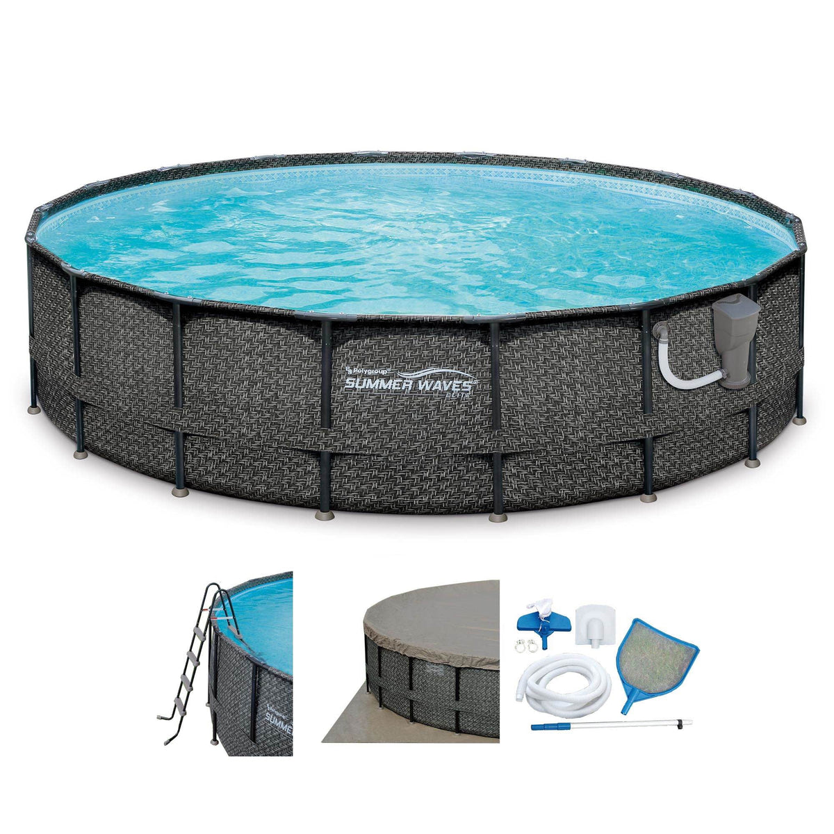 20ft x 48in Above Ground Frame Swimming Pool Set with Pump B363