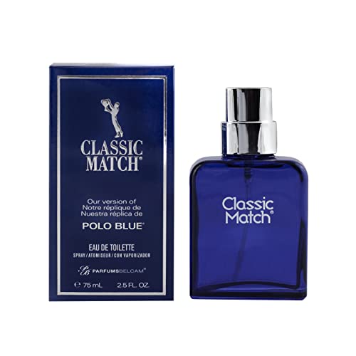 Classic Match EDT Spray Men 2.5 Fl Oz & Classic Match Polo Blue EDT Spray Men 2.5 Fl Oz B342560