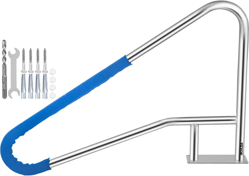 55x32 Stainless Steel Pool Handrail with Grip Cover N45244