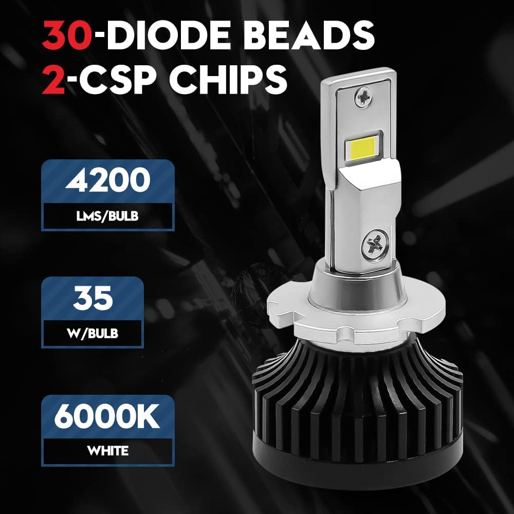 D2S D2R LED Headlight Conversion Kit, 70W 6000K White, 2 Pack W164