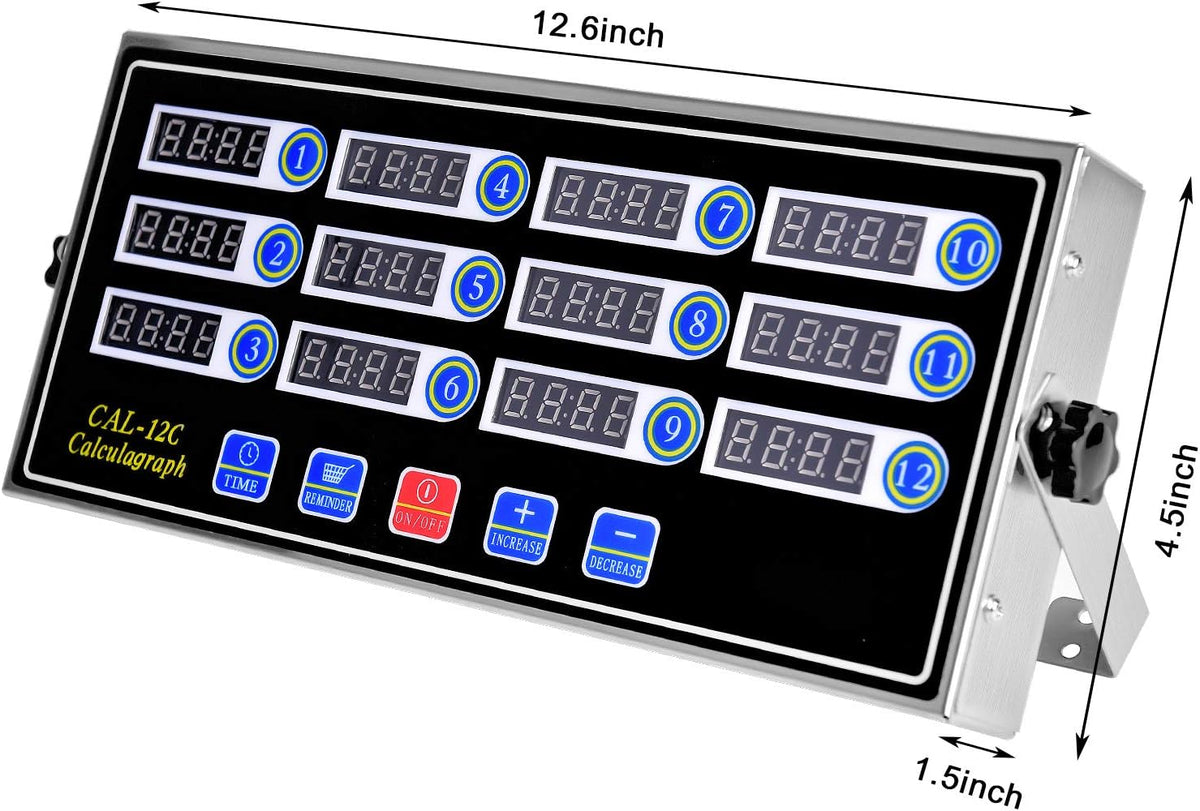 12 Channels Stainless Steel Kitchen Timer, Pack of 2 M389
