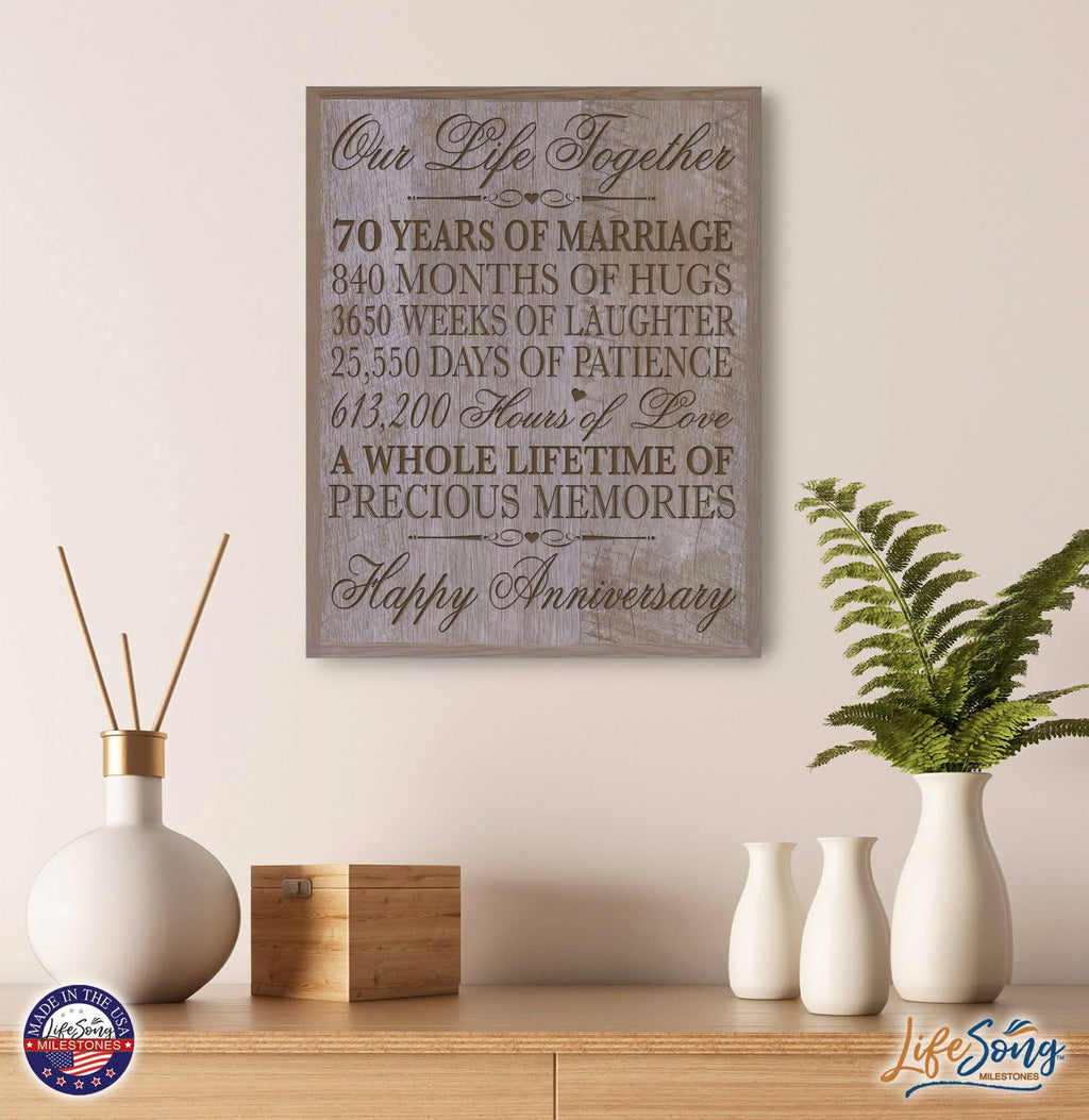70th Wedding Anniversary Wall Plaque T249649