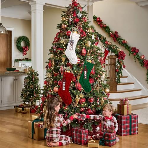 18" Cable Knit Christmas Stockings 6-Pack O29475