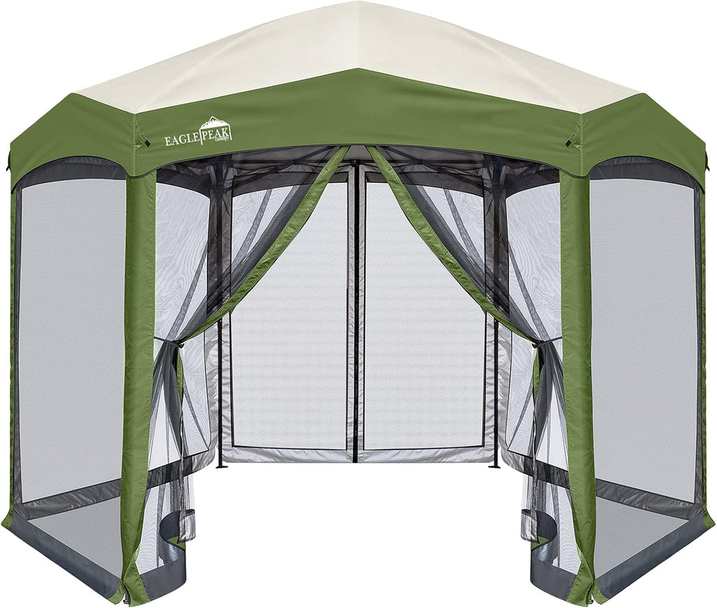 6 Sided Pop-Up Camping Gazebo with Mosquito Netting W126
