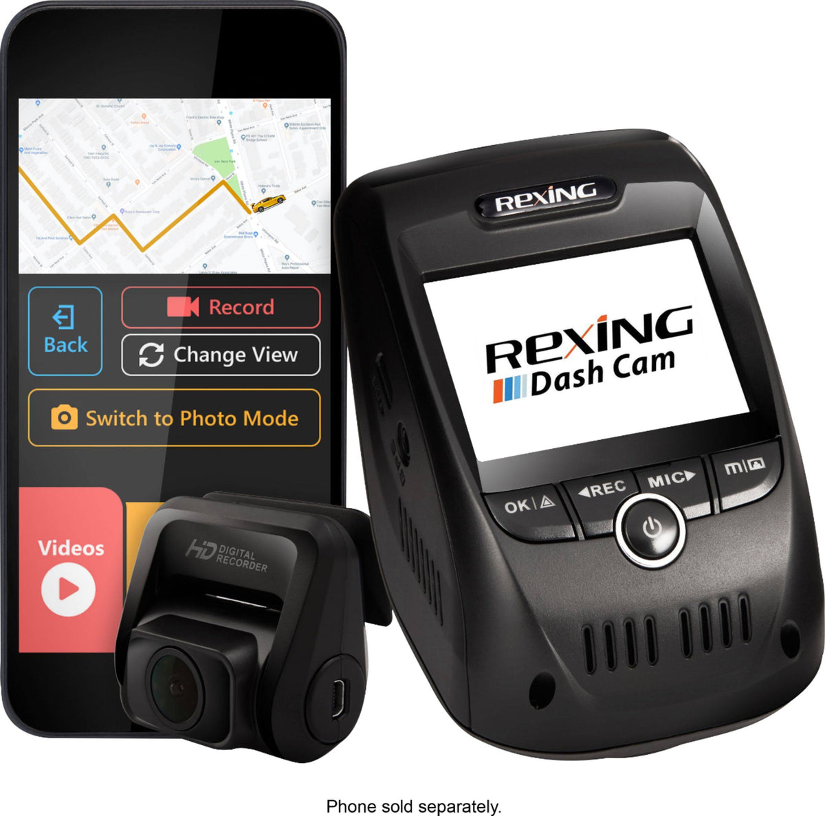 Front and Rear Camera Dash Cam Black K16870