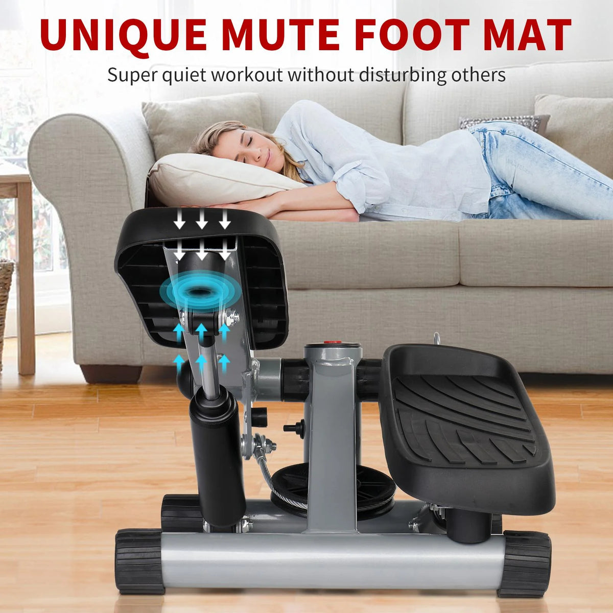 Mini Air Aerobic Stepper with LCD Display & Resistance Bands Q499999