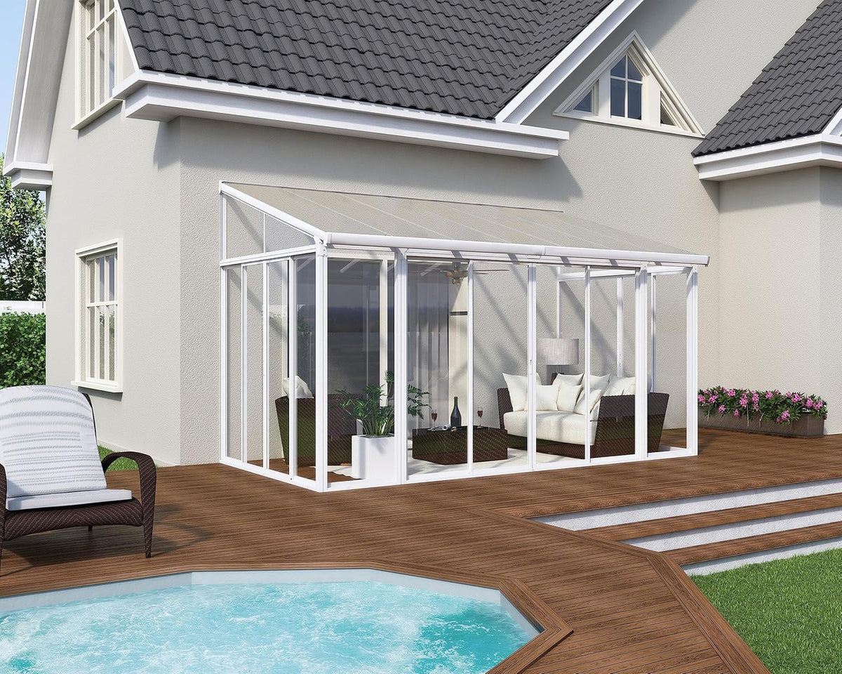 White 10x14 Enclosed Patio Cover Polycarbonate Shelter U462678
