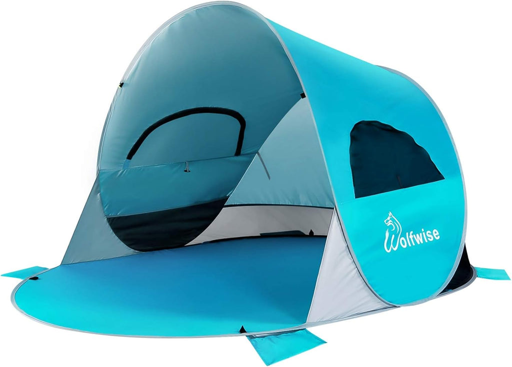 UPF 50+ Pop Up 3-4 Person Beach Tent Sun Shelter K436073