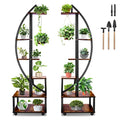 2 pcs 6 Tier Tall Metal Plant Stands with Hanging Loop K334064