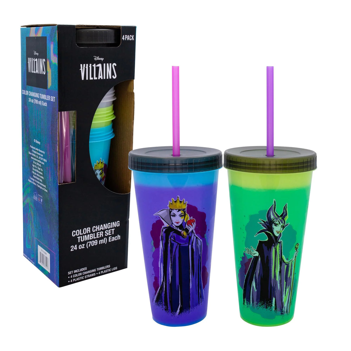 Set of 4 Color-Changing Plastic Tumblers K446593