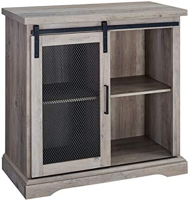 Gray Wash Wood Storage Cabinet E281