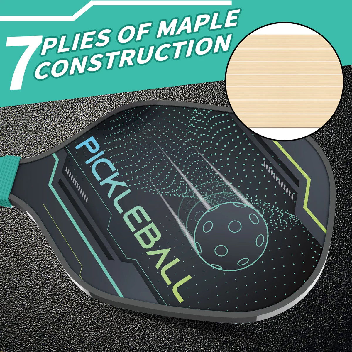 Pickleball Paddles Set of 2 Wood with 4 Balls F9230