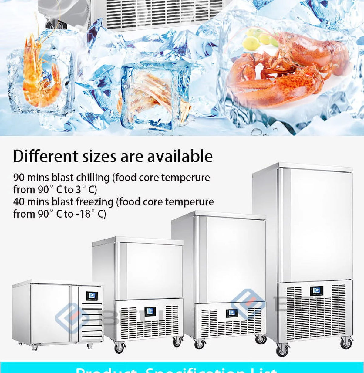 Commercial 3 Trays Blast Chiller & Freezer R3844