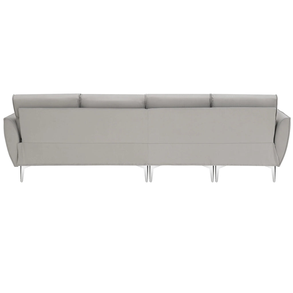 Gray Flannel L-Shaped Convertible Sectional Sofa G7204
