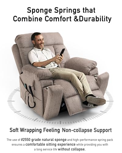 Large Power Lift Recliner Chair with Heated and Massage, 26in Extra Wide Seat H578903