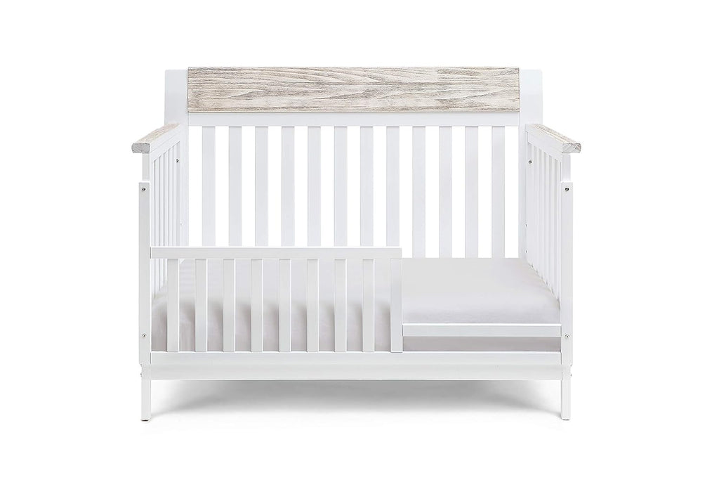 White and Wire Brushed Wood 4 in 1 Convertible Crib K549507