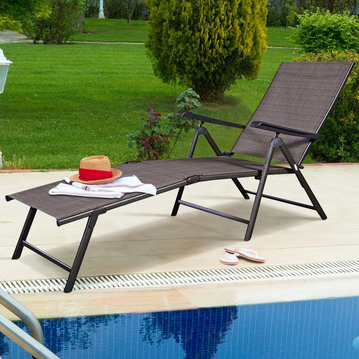 Adjustable Pool Chaise Lounge Chair Q1016