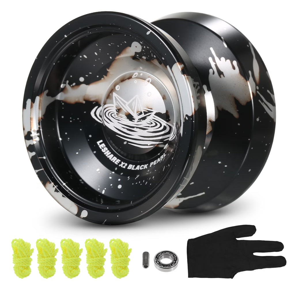 Aluminum Yoyo Ball with Bearing Strings and Glove D2928