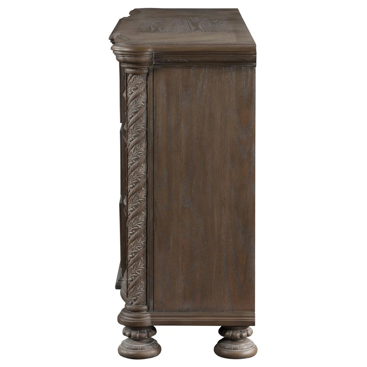 Oak Brown Wood Dresser with 9 Drawers E89619