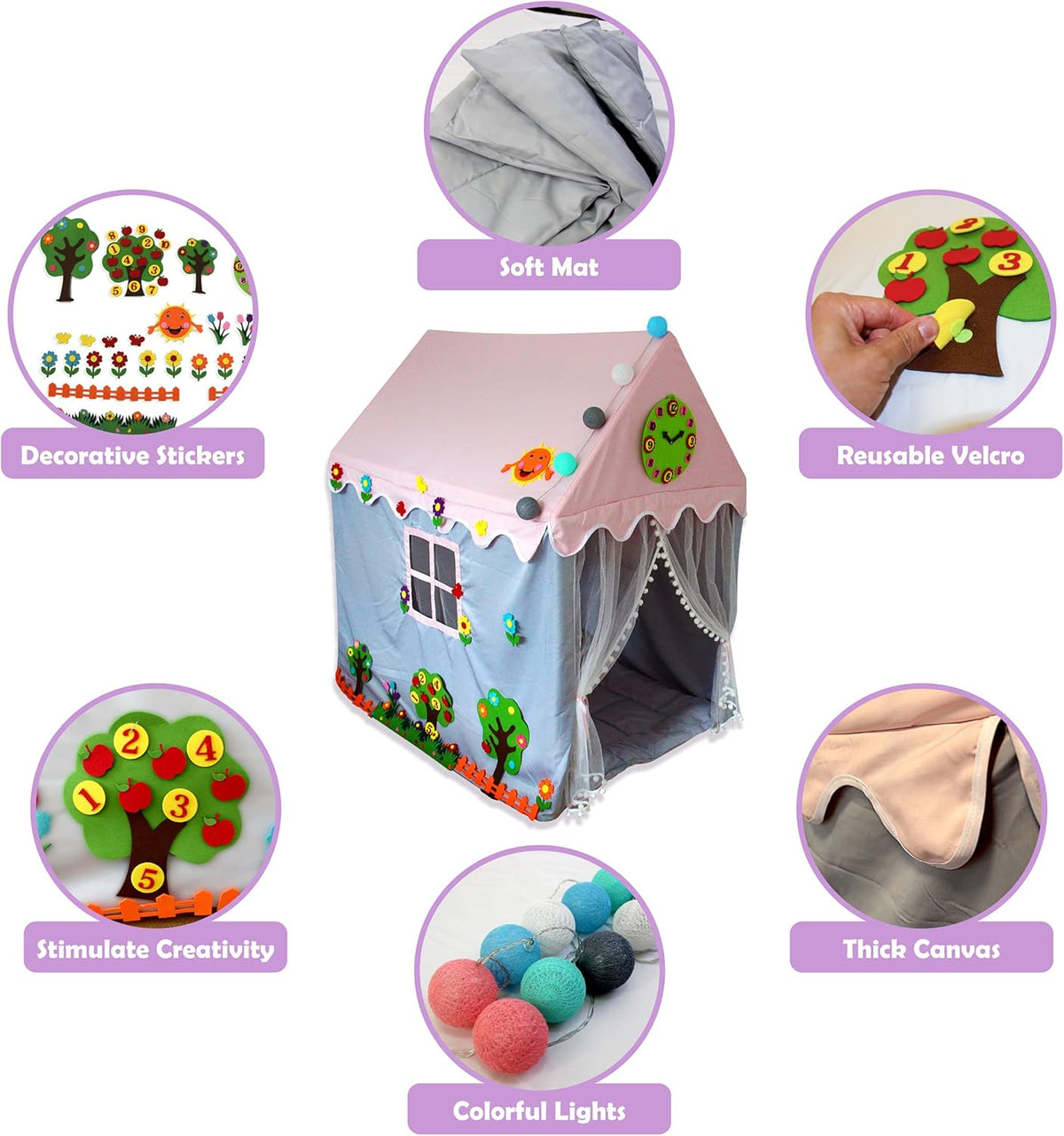 Kids Indoor Play Tent with Padded Mat X392