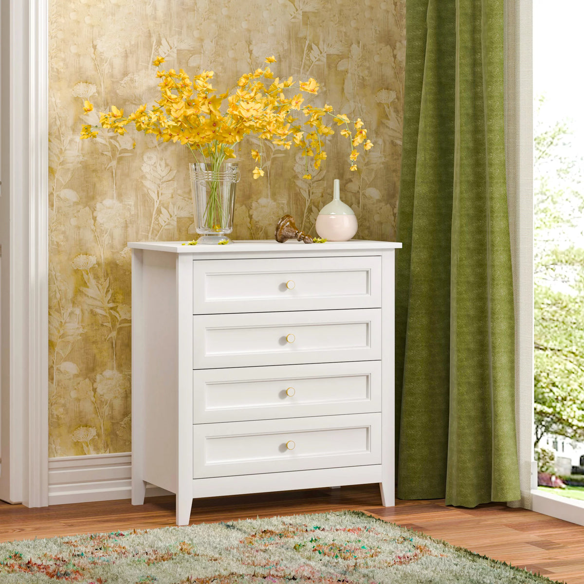 Antique White Drawer Dresser Cabinet A232765