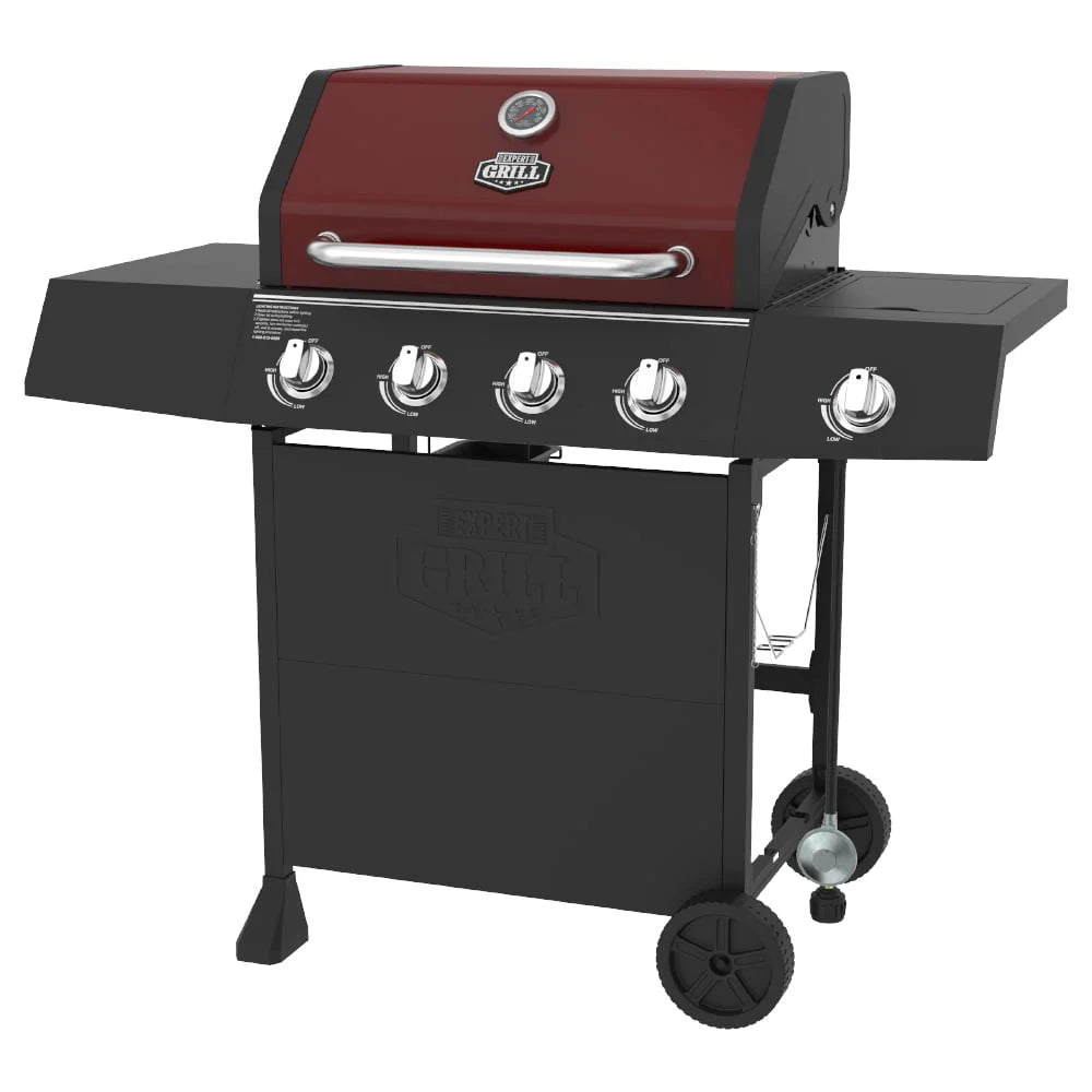 4 Burner Propane Gas Grill with Side Burner C370814