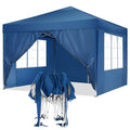 10x10ft Popup Canopy with 4 Sidewalls Blue D516